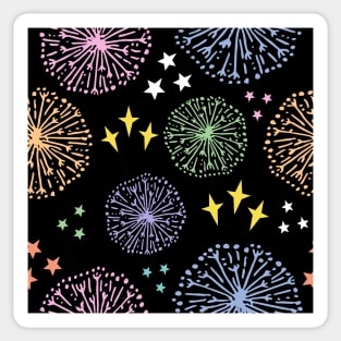 Rainbow stars and fireworks Sticker